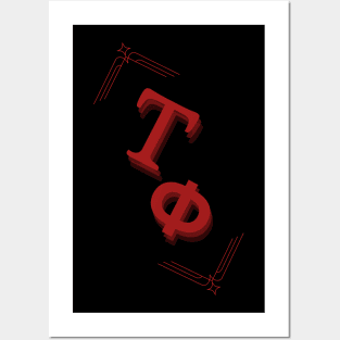 TauPhi Τφ Greek Letters Alphabet Red Art Posters and Art